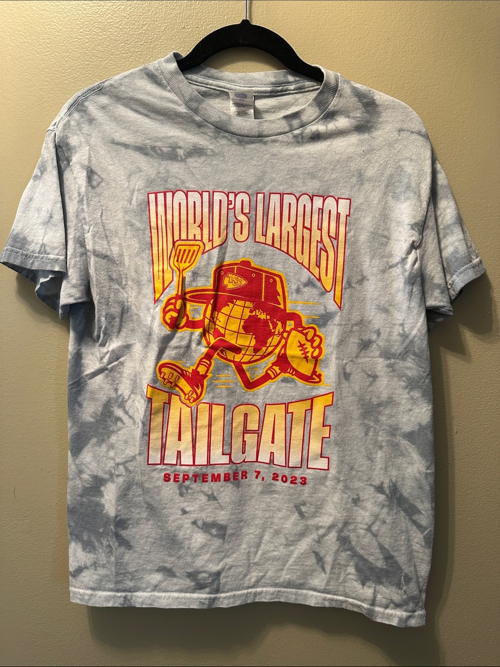 World's Largest Tailgate Graphic Tee - Light Tie-Dye Blue